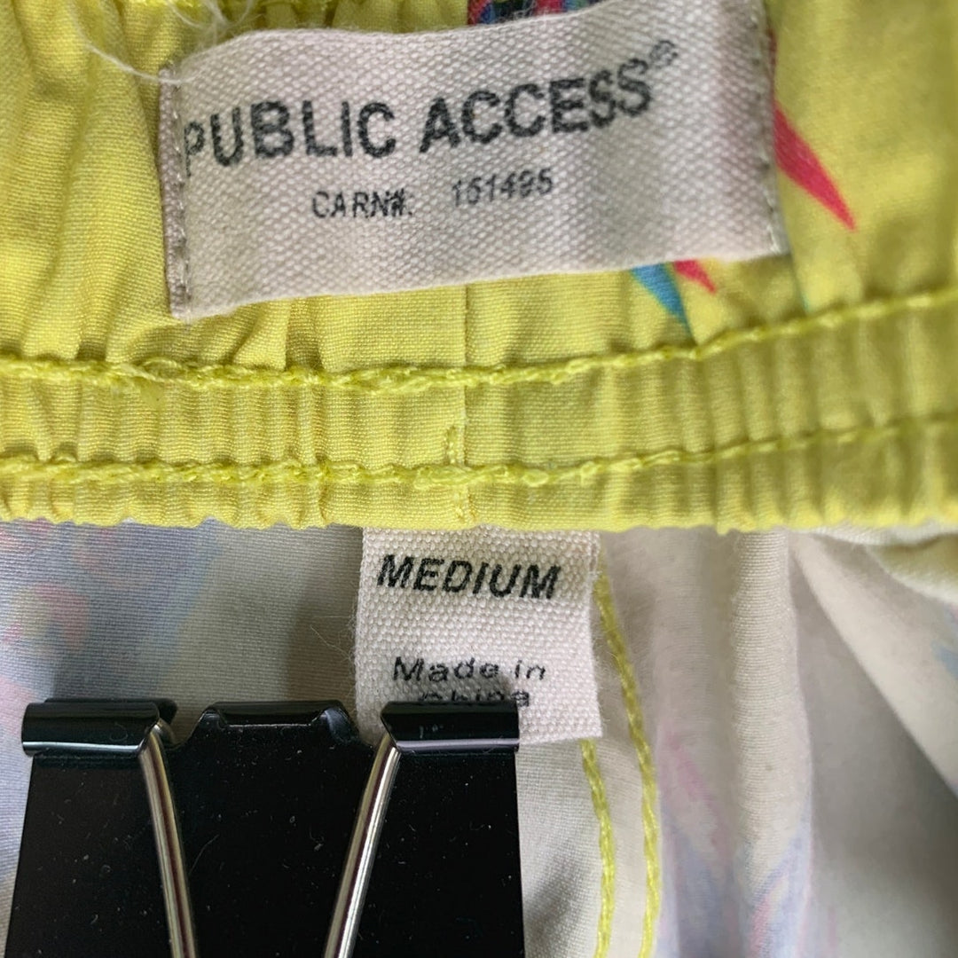2 Yellow Mens Medium Pineapple Drawstring Waist Unlined Swim Shorts Trunks