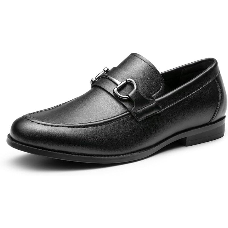 Bruno Marc Mens Size 12 Black Faux Leather Slip On Dress Loafers Formal Shoes