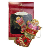 Vintage 1999 Hallmark Keepsake Ornament Mom Hallow Metal Gingerbread In Stocking