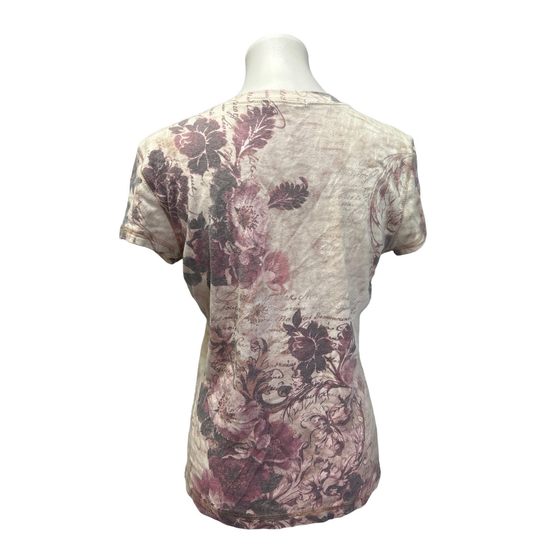2 Proplayer Apt 9 Large Floral Cross Front Cotton Jersey Short Sleeve Tee Shirts