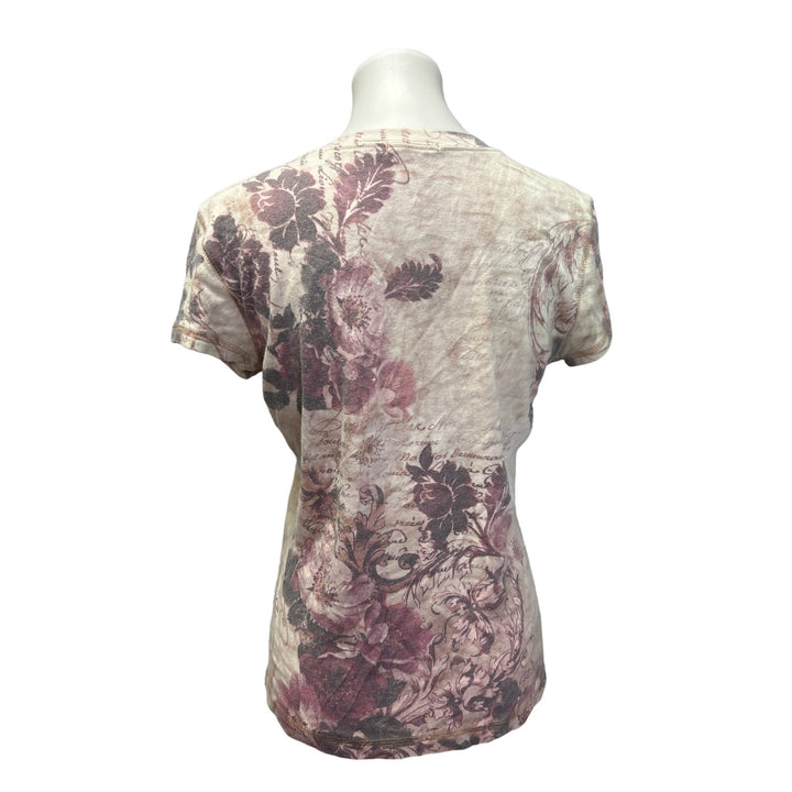 2 Proplayer Apt 9 Large Floral Cross Front Cotton Jersey Short Sleeve Tee Shirts