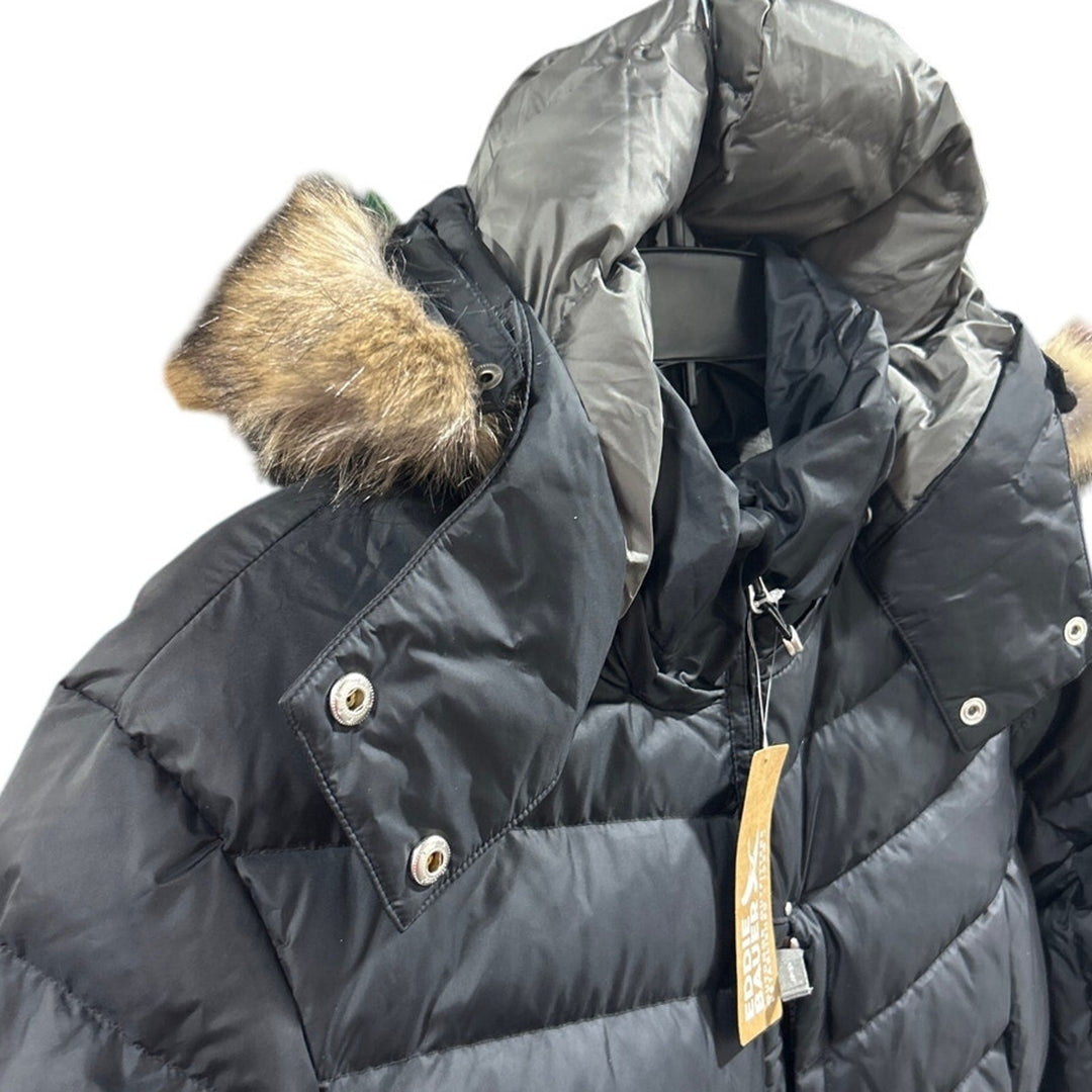 New Eddie Bauer Womens Black 650 Down Sun Valley Puffer Parka Long Coat