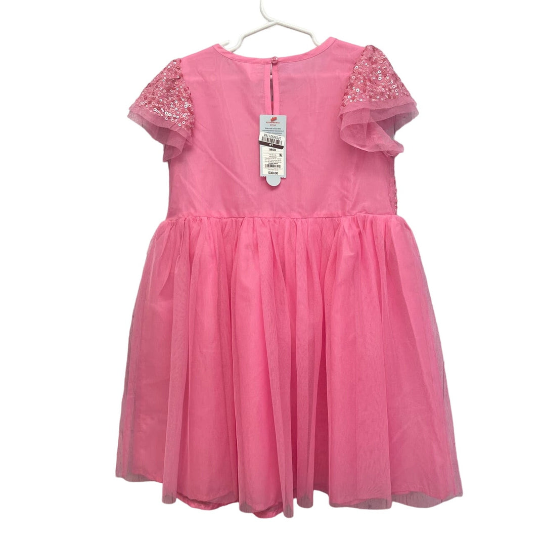 New Cat &amp; Jack Girls Medium (8) Cap Sleeve Sequined Recycled Poly Princess Dress