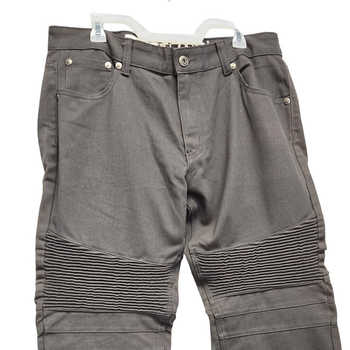 Noiz Mens 38X34 Ribbed Leg Staight Cut Cotton Multi Pocket Premium Denim Jeans