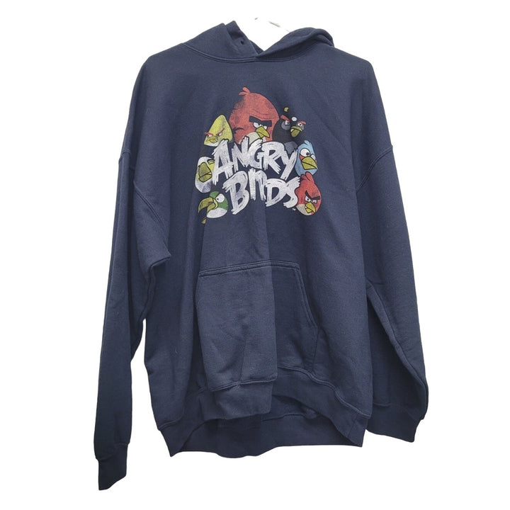 Angry Birds Mens XL Navy Blue PolyCotton Long Sleeve Hooded Sweatshirt Hoodie