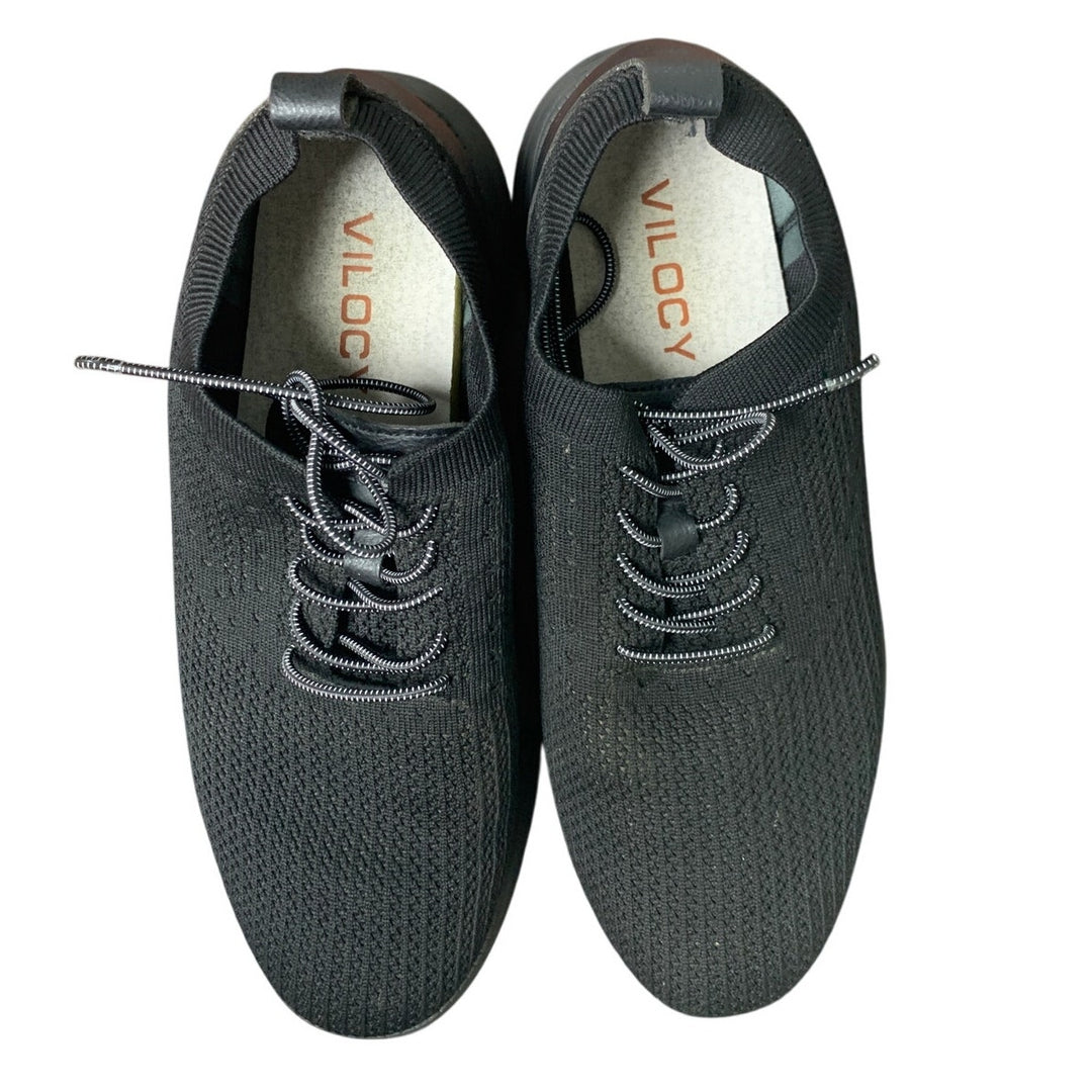 Vilocy Mens Size 7 Black Breathable Mesh Lace Up Non Silp Oxford Sneaker Shoes