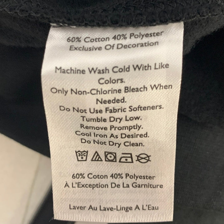 New Eddie Bauer Mens Black PolyCotton Long Sleeve Camp Fleece Pullover Hoodie