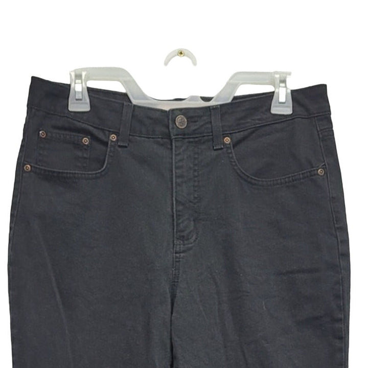 Faded Glory Womens 12 Tall Black Cotton Spandex Classic Denim Jeans w Pockets