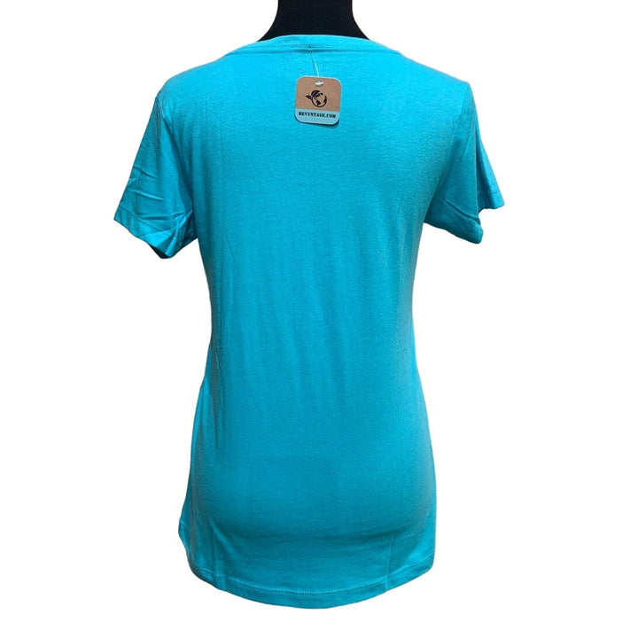 New Hand Printed Medium Make A Wish Dandelion Short Sleeve PolyCotton VNeck Tee