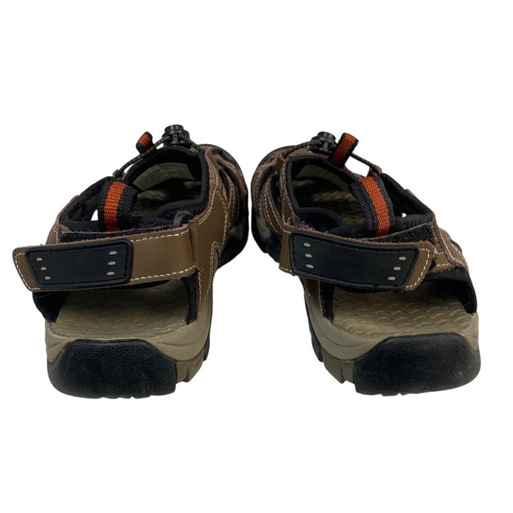 Eddie Bauer Mens Size 9 Brown Sandal Lace Up Drawstring Faux Leather Sandals