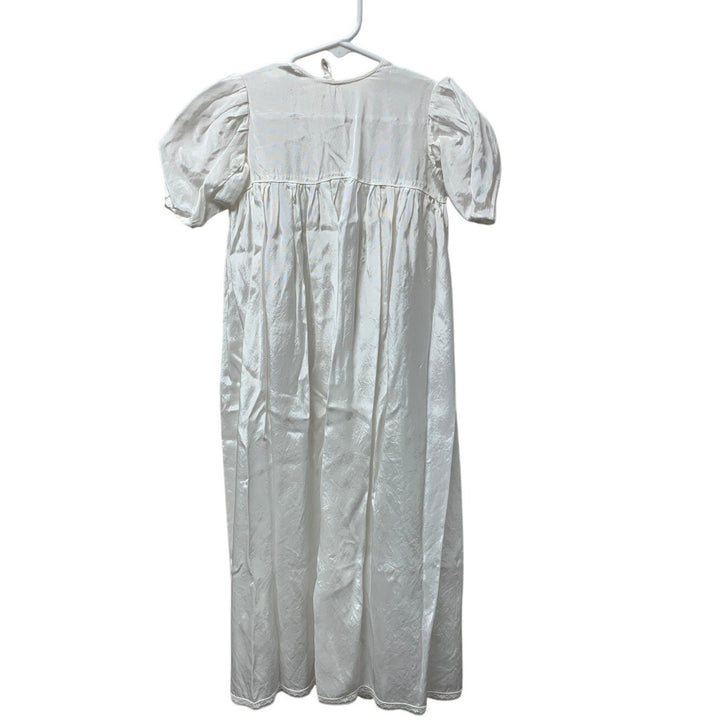 Vintage Handmade Baby Christening Baptism Lace Gown Blue Bow w Overlay Jacket
