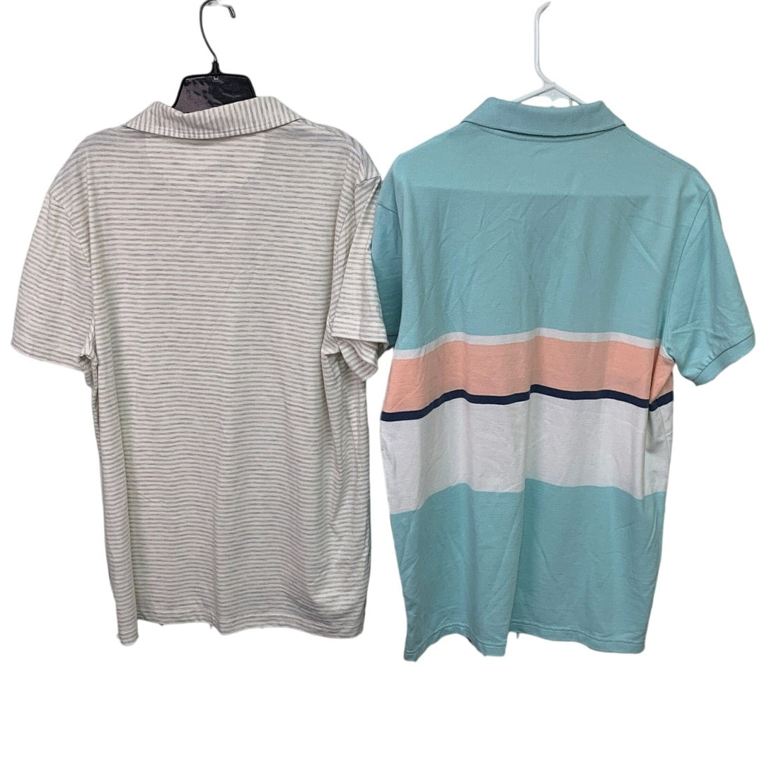 2 New American Eagle Mens Medium Standard Fit Collared Short Sleeve Polo Shirts