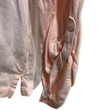 Hand Printed Upcycled Womens Large Dragonfly Long Button Sleeve Cotton Blend Tee