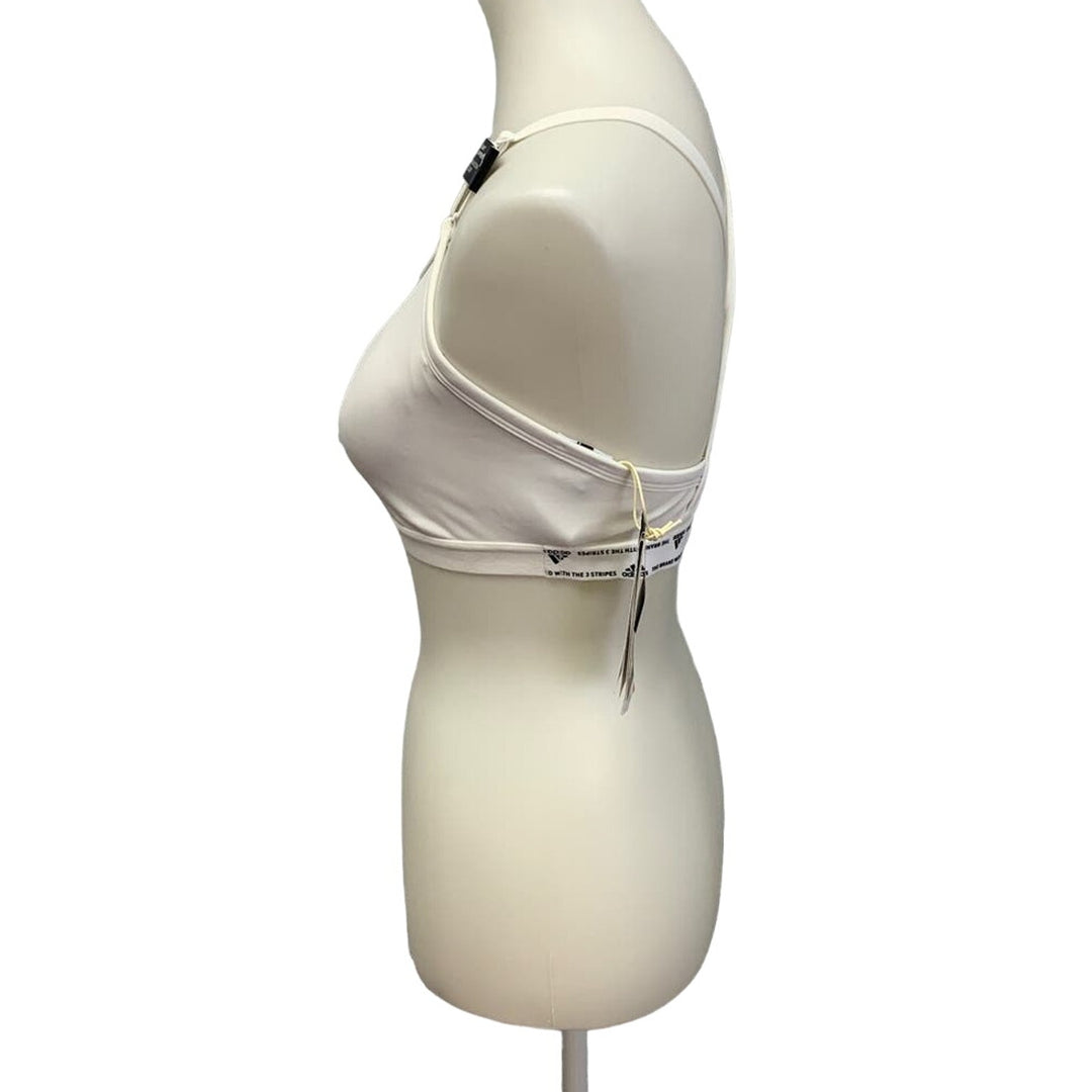 New Adidas Small 36AC White Light Support Removeable Pads Training Sports Bra