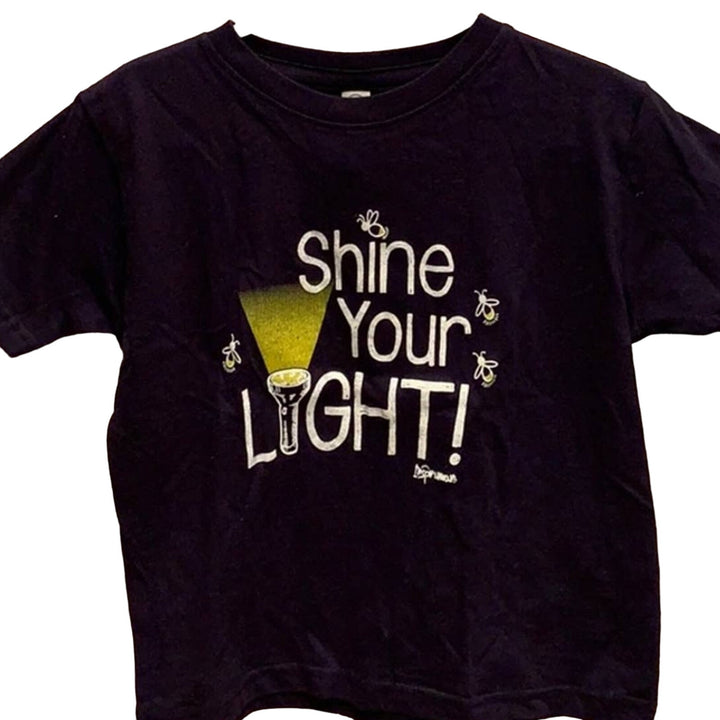New Youth Large Shine Your Light Firefly Lightning Bug Short Sleeve Cotton Tee