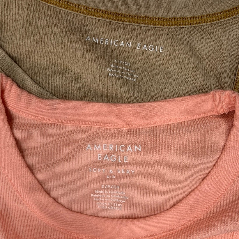 2 New American Eagle Womens Small Soft &amp; Sexy Sleeveless Ribbed Tank Tops