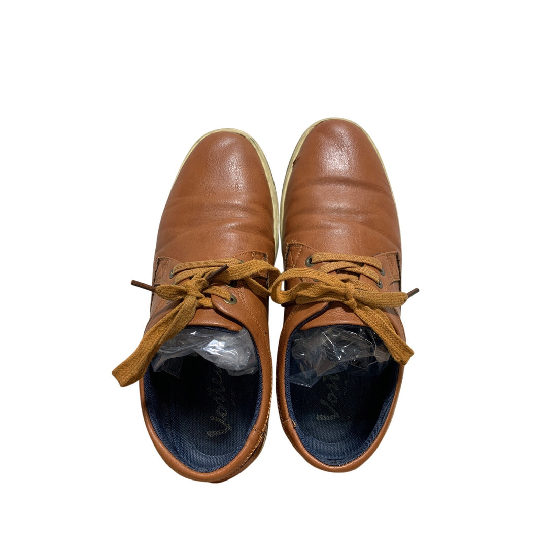 Vostey Mens Size 9  Brown Sneakers Lace Up Closed Round Toe Casual Shoes