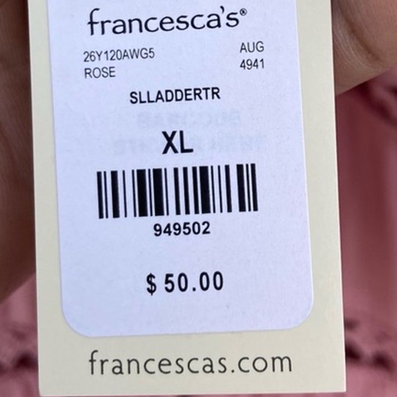 NWT New Francescas Trixxi Juniors XL Thin Strap Back Zip Tiered Lined Mini Dress