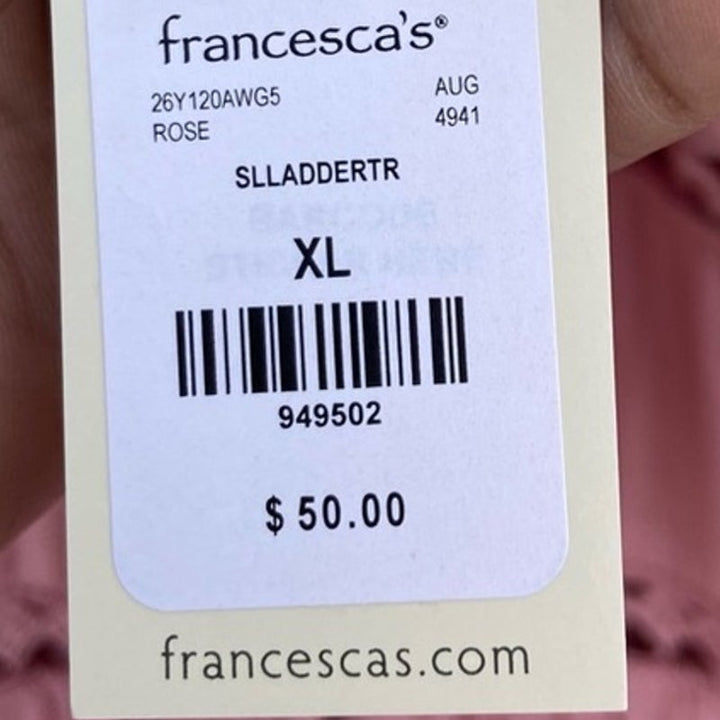 NWT New Francescas Trixxi Juniors XL Thin Strap Back Zip Tiered Lined Mini Dress