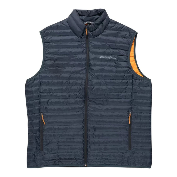 New Eddie Bauer Mens Medium Storm Gray Microlight 650FP Down Zip Up Puffer Vest