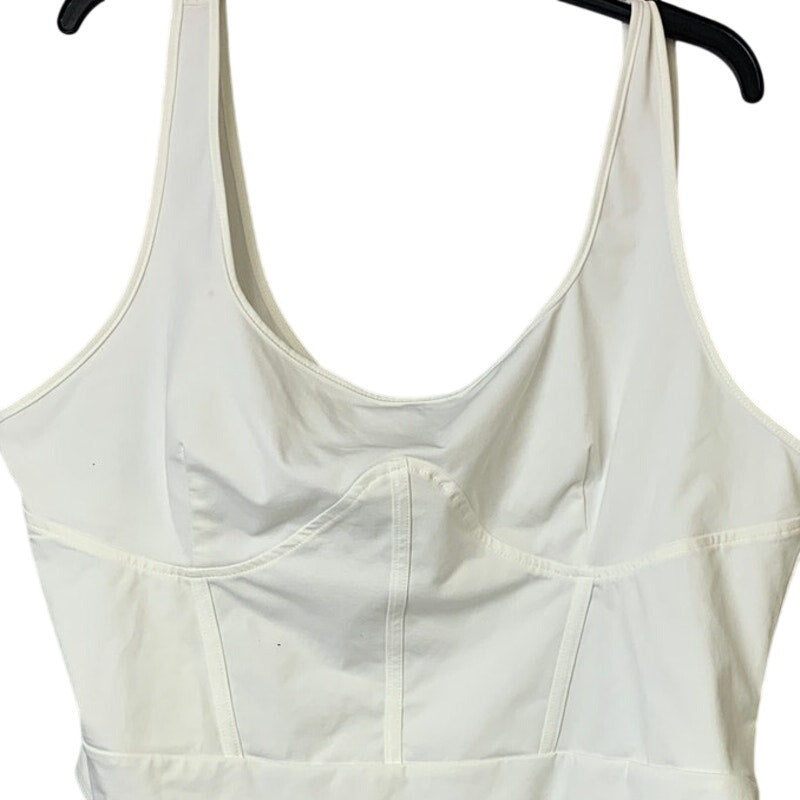 NWT New Shein SXY Womens 4XL White Sleeveless Thin Strap Snap Crotch Bodysuit