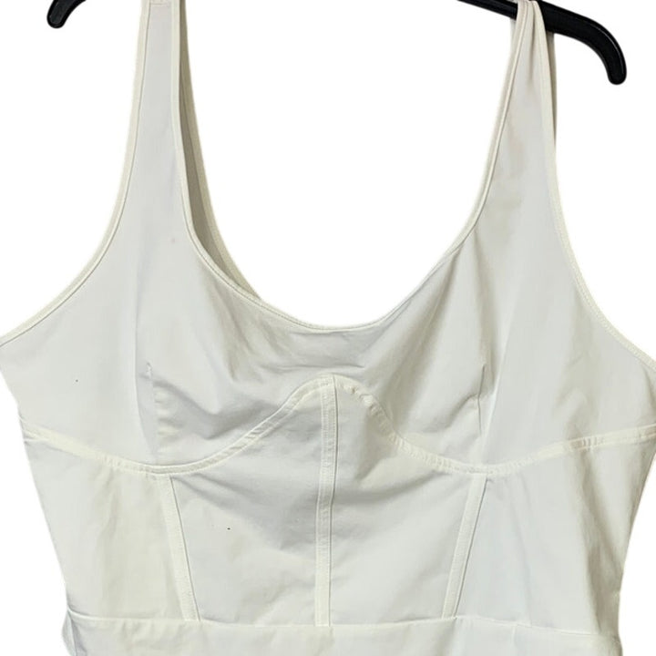 NWT New Shein SXY Womens 4XL White Sleeveless Thin Strap Snap Crotch Bodysuit