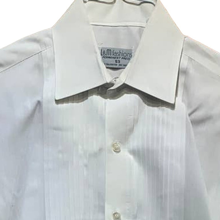 L &amp; M Fashions Small Polycotton Long Sleeve 32/33 Mens White Formal Tuxedo Shirt