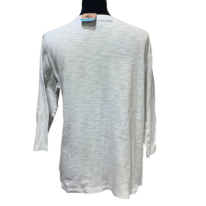 Hand Printed Upcycled Womens XL Equality Rainbow Pride 3/4 Sleeve V-Neck Tee
