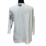 Hand Printed Upcycled Womens XL Equality Rainbow Pride 3/4 Sleeve V-Neck Tee