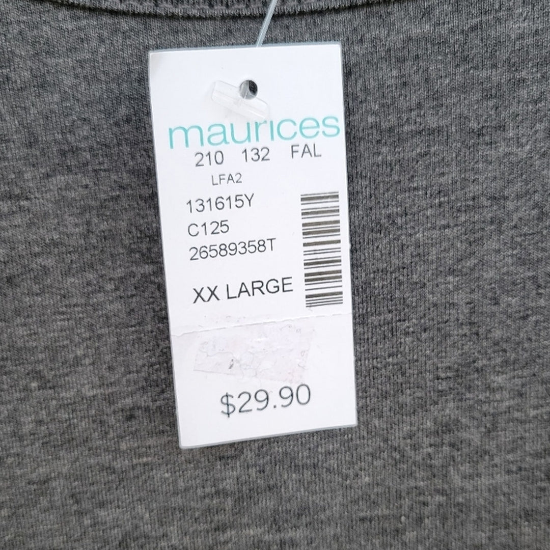 NWT New Maurices Womens XXL Heathered Side Ruched Half Sleeve T Shirt Dress