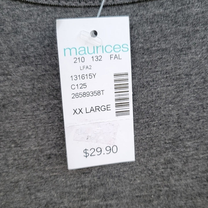 NWT New Maurices Womens XXL Heathered Side Ruched Half Sleeve T Shirt Dress