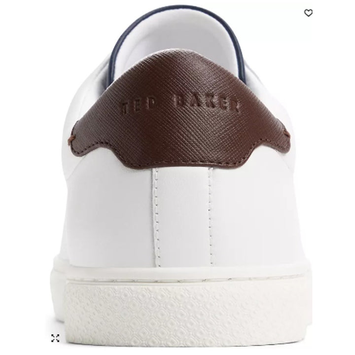 New In Box Ted Baker Mens Size 11 White Leather Robberto Lace Up Sneaker Shoes