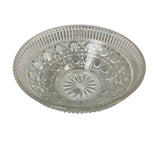 Vintage Cut Glass Bowl Flower Petal Candy Dish w chip Leaves Vines Mug