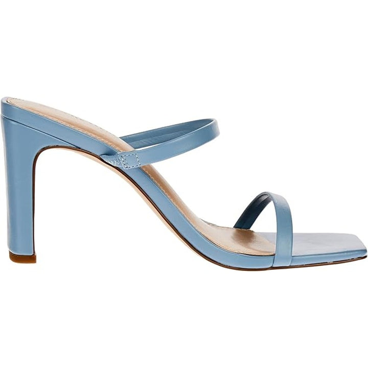 The Drop Women Size 6.5 Blue Avery Square Open Toe 3.5" High Heeled Sandal Shoes