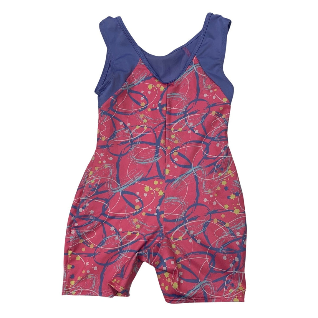 New Cat &amp; Jack Girls Medium (8) Paint Swirl One Piece Dance Gymnastics Unitard