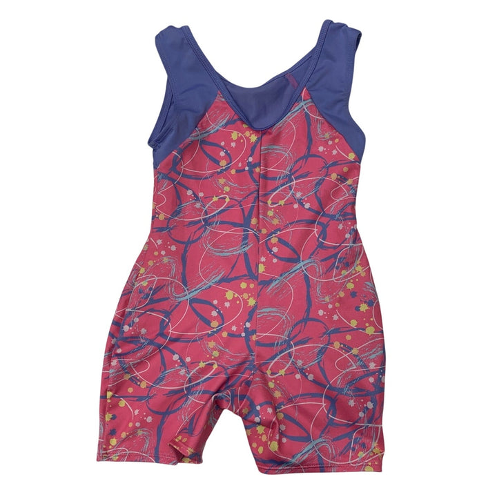 New Cat &amp; Jack Girls Medium (8) Paint Swirl One Piece Dance Gymnastics Unitard