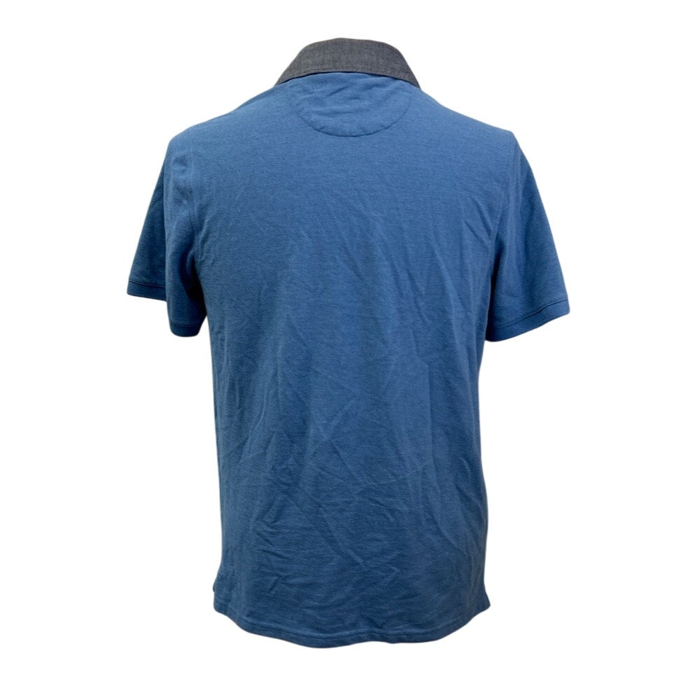 Good Fellow &amp; Co Mens Medium Blue PolyCotton Short Sleeve Collared Polo Shirt