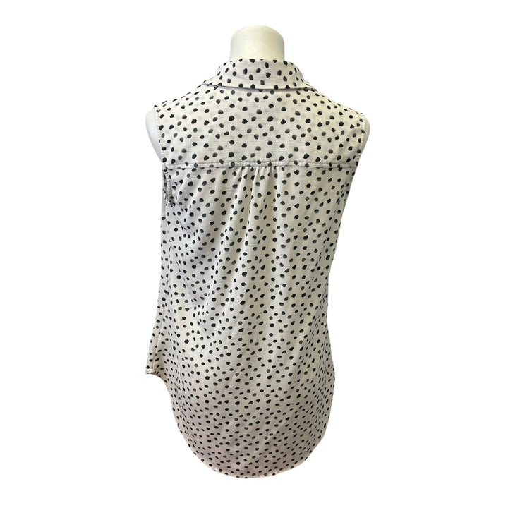 2 Merona Medium H&amp;M Sleeveless Polyester Blend Polka Dot Button Up Tank Tops