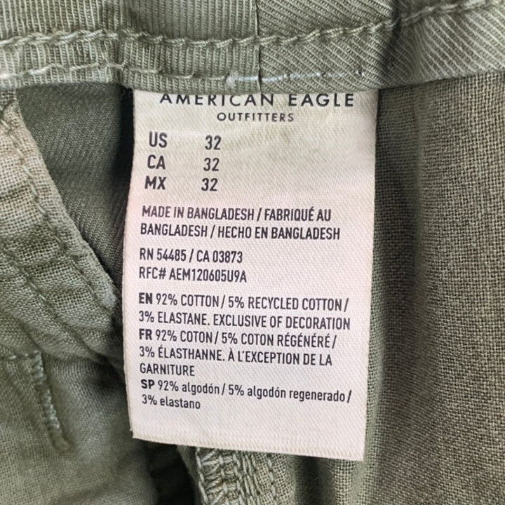 New American Eagle Mens Size 32 Olive Khaki Flex Stretch Cotton Shorts