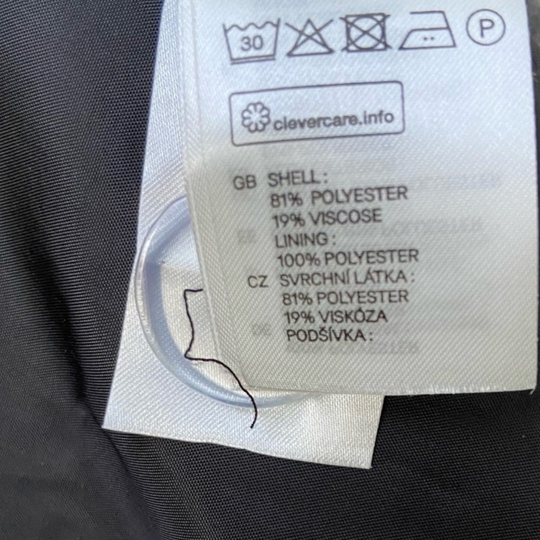 H &amp; M Womens Size 12 Black White Double Breasted Fully Lined Polyester Pea Coat
