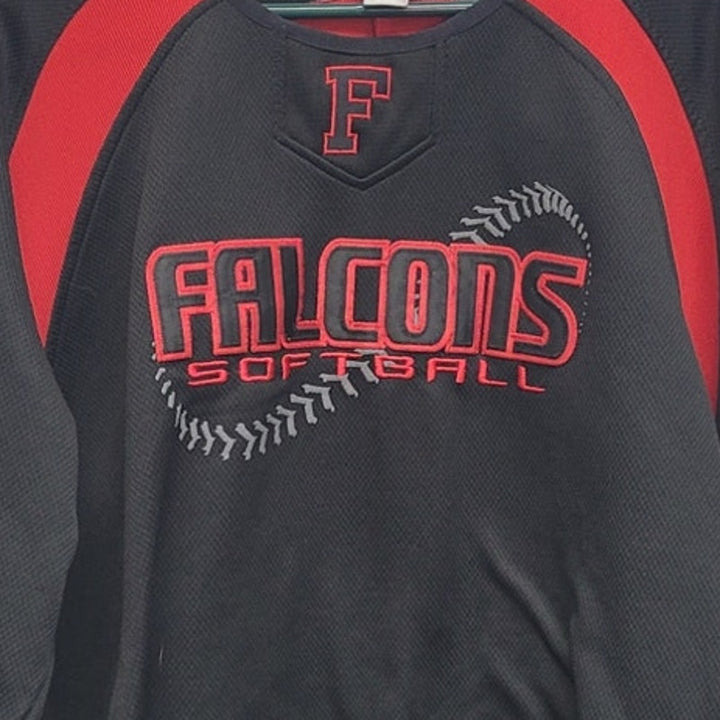 XGrain Mens 2X 100% Polyester Falcons Softball Long Sleeve Crew Neck Jersey
