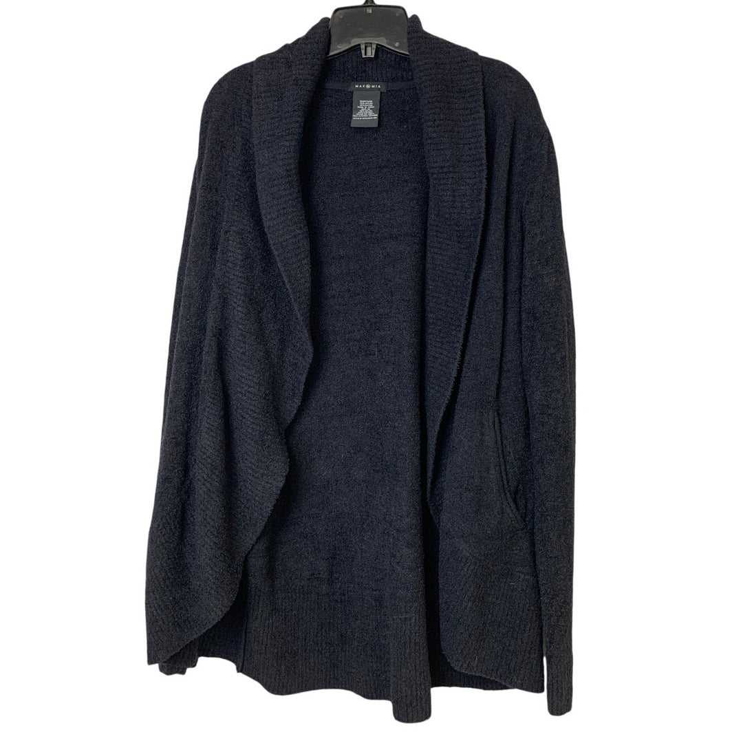 Max and Mia Womens XL Black Soft Long Sleeve Open Front Cardigan Sweater