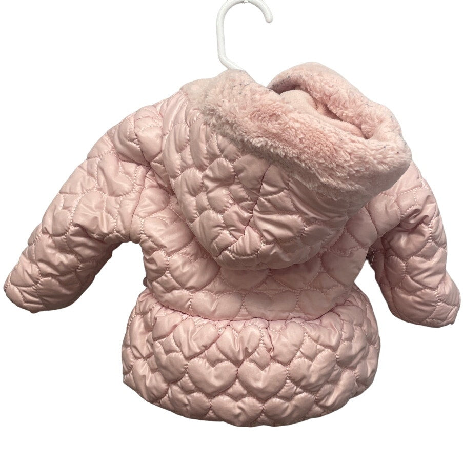 Rothschild 6-9 Months Light Pink 100% Polyester Lined Heart Puffer Coat