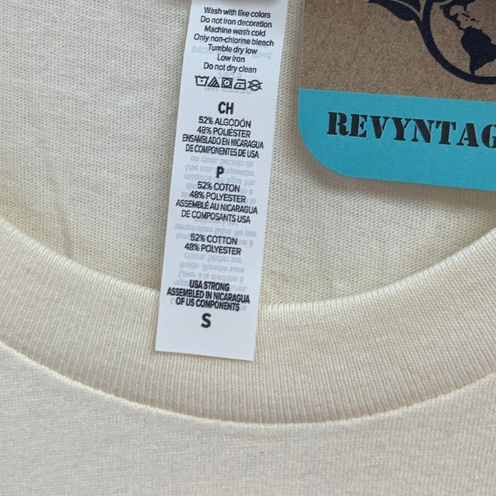 New Hand Printed Womens Small Jesus Prayer Short Sleeve Crew Neck Tee Shirt