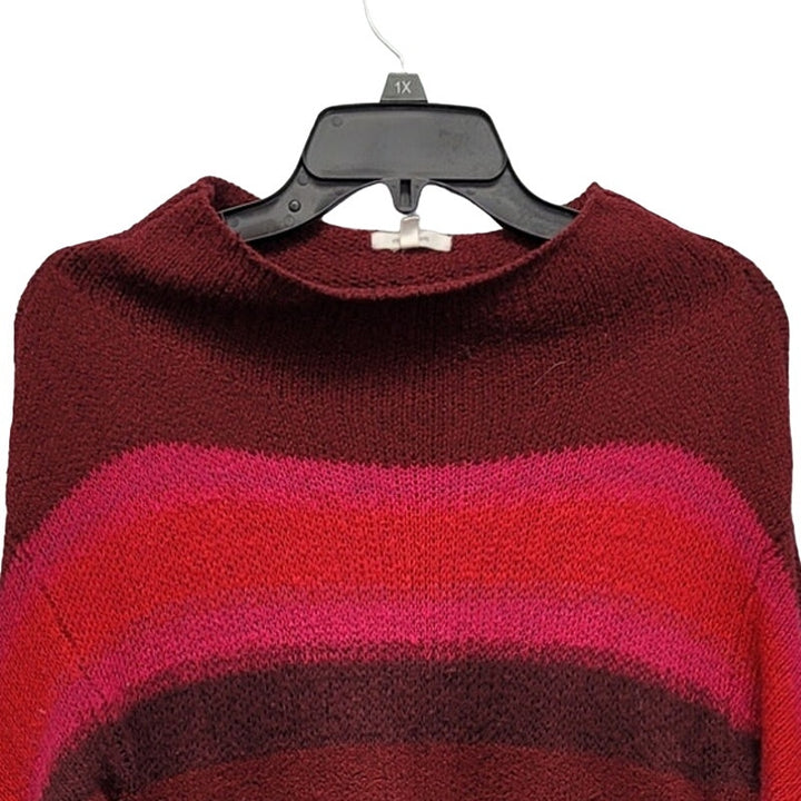 Maurices Womens Small Cotton Blend Multi Stripe Long Sleeve Knit Sweater