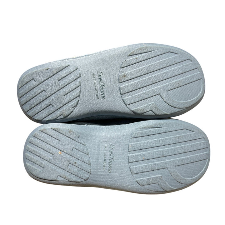 EverFoams Womens Size 5/6 Blue Microsuede Cozy Memory Foam Warm Winter Slippers