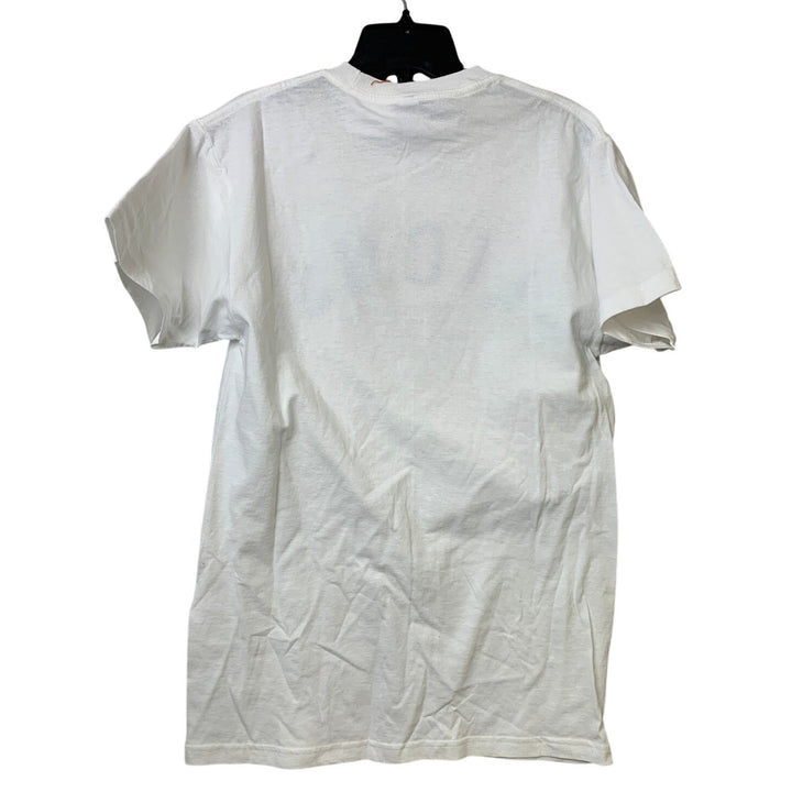 New Upcycled Hand Printed Womens Small White Jesus Easter Love Letters Tee Shirt