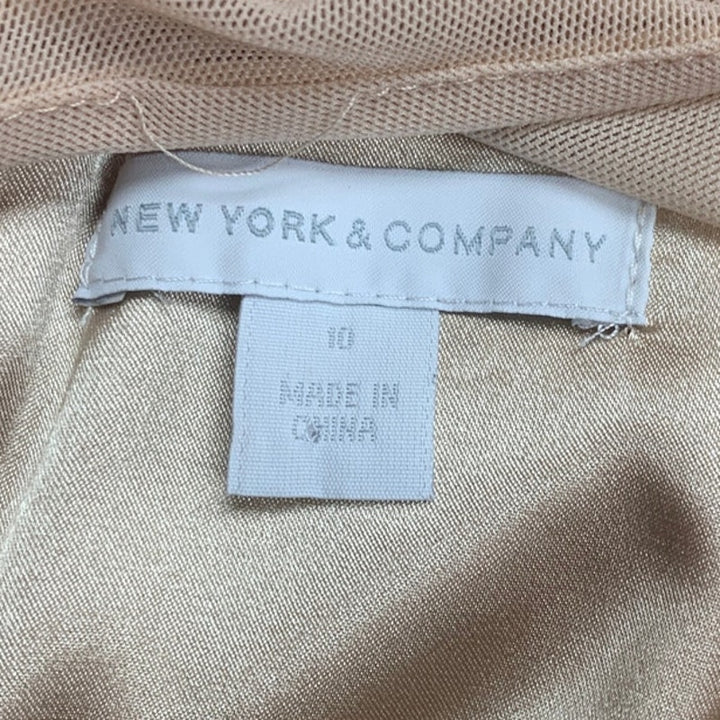 New York &amp; Co Womens Size 10 Sleeveless Sheer Yoke Floral Washable Sheath Dress