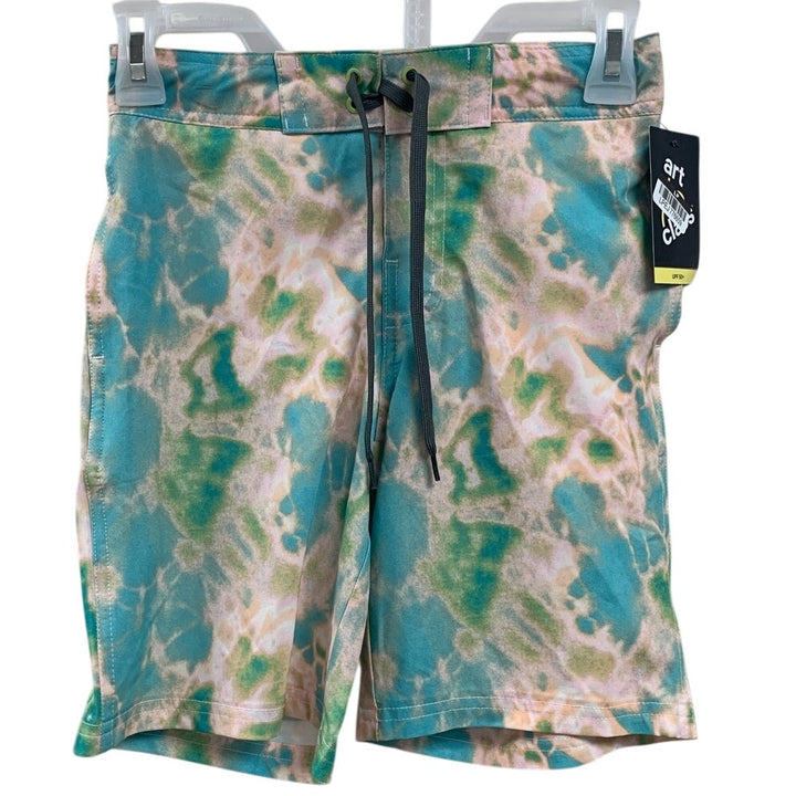 NWT New Art Class Boys Size 6 Lined Pastel Tie Dye UPF 50+ Swim Swimming Trunks