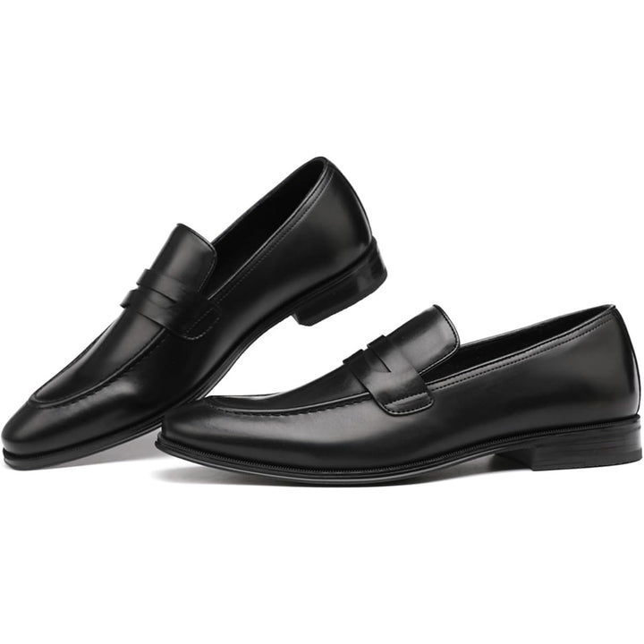 Decardz Mens Size 9.5 Black Faux Leather Slide On Dress Penny Loafer Shoes